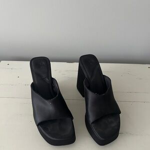 Zara Black Platform Mule